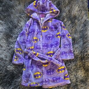Purple Kids Pajama Robe with Yellow Accents